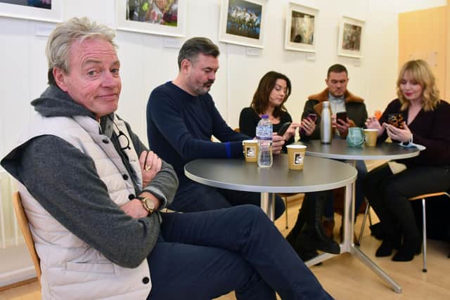 The King's panto cast relax after launch of Sleeping Beauty: Allan Stewart is Queen Aunty May, Grant Stott is Carabosse, Clare Gray is Narcissa, Jordan Young is Muddles and  Nicola Meehan -is the Fairy Godmother