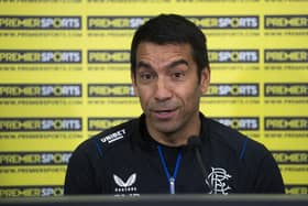 Giovanni van Bronckhorst addresses the media during his pre-match press call.