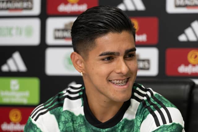 Luis Palma during a Celtic press conference ahead of the Rangers match.