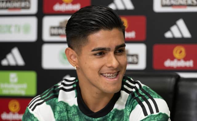 Luis Palma during a Celtic press conference ahead of the Rangers match.