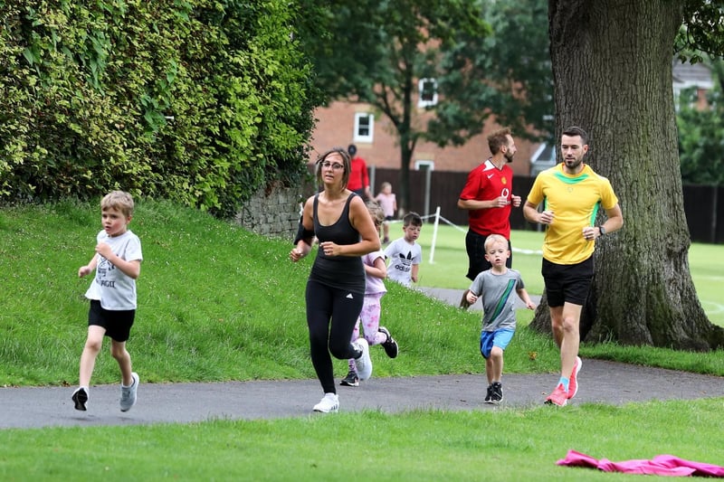 Adults and children take on the Jubilee Park course. Picture: Sam Stephenson