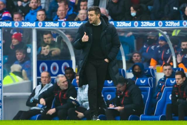 Dundee United manager Thomas Courts looks on during his team's Premiership match against Rangers at Ibrox. (Photo by Alan Harvey / SNS Group)