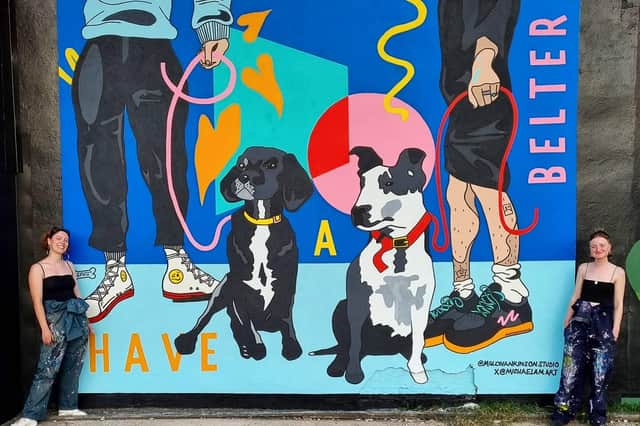 The 'Have a belter' mural created by artists Molly Hankinson, 25, and Michael McManus, 24, located at the SWG3 Yard Works in Glasgow (Photo: Molly Hankinson).
