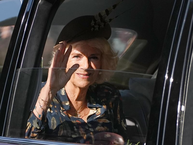 Queen Camilla leaving after attending the Braemar Gathering