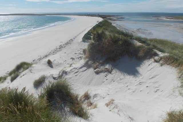 The beach at Tresness, Sanday, close to the early Neolithic tomb that is being lost to the sea due to coastal erosion. PIC. Chris Downer/geograph.org