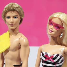 Barbie, pictured with a companion, before her Margot Robbie makeover (Picture: Mark Lennihan/PA)