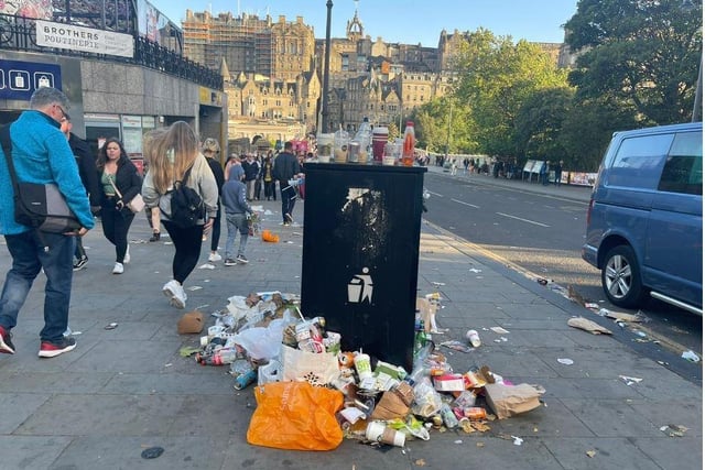 A bin outside Waverley Mall