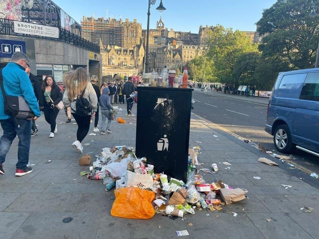 A bin outside Waverley Mall