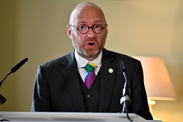 Scottish Green Party co-leader Patrick Harvie at Bute House, Edinburgh, after the finalisation of an agreement between the SNP and the Scottish Greens to share power in Scotland