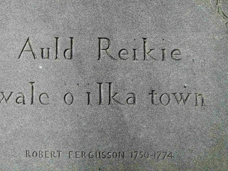 Taken from Auld Reikie (1772) by Robert Fergusson, a man who captured the changing nature of Edinburgh through his writing. Edinburgh itself is known as “Auld Reikie” (old smoky) and the full sentence goes ‘Edinburgh: best of every town’.