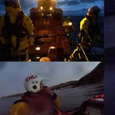 UK Coastguard tasked the RNLI Dunbar lifeboats to help two people who had been cut off by the tide at Pease Bay at 6.15pm and then at 9.25pm, both boats launched to join a multi-agency search around the site of the old swimming pool after receiving a report of a person in the water.