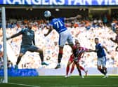 Malik Tillman scores to  make it 1-0 Rangers. (Photo by Craig Williamson / SNS Group)