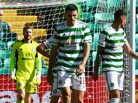 The dejection shows on Celtic faces after the concession of a sixth goal in their friendly lashing by West Ham.  (Photo by Rob Casey / SNS Group)