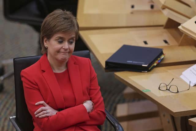 First Minister Nicola Sturgeon during First Minister's Questions at the Scottish Parliament in Holyrood, Edinburgh.