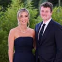 Bob MacIntyre and girlfriend Shannon Hartley pictured attending the Gala Dinner prior to the 2023 Ryder Cup at Marco Simone Golf Club in Rome. Picture: Ross Kinnaird/Getty Images.
