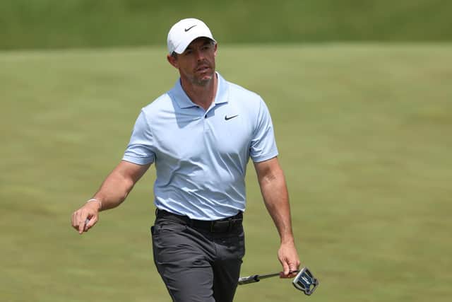 Rory McIlroy walks on the ninth green during the first round of the 106th PGA Championship in Kentucky. Picture:  Patrick Smith/Getty Images.