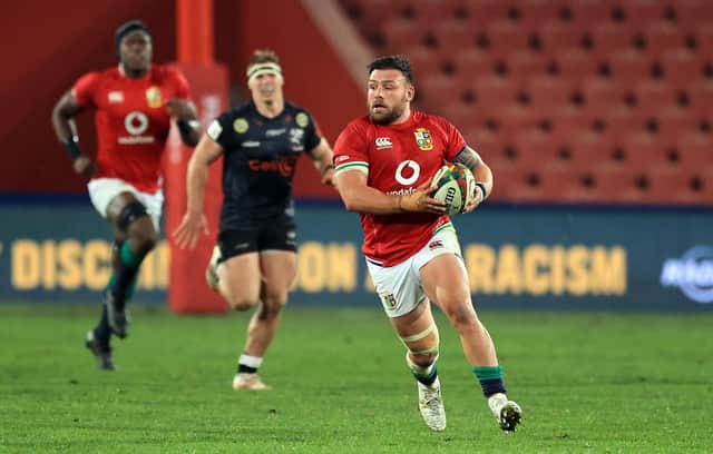 Rory Sutherland made a 50-yard break against the Sharks, reminding the Lions coaches that his qualities extend well beyond the set-piece. Picture: David Rogers/Getty Images