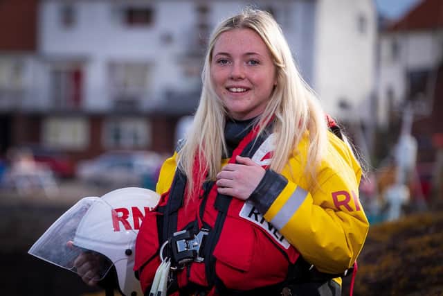 At just 17, Jodi Fairbairn is trained, ready and willing to help save lives at sea with Dunbar's RNLI crew
Pic: Nick Mailer