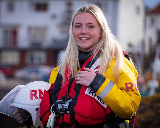 At just 17, Jodi Fairbairn is trained, ready and willing to help save lives at sea with Dunbar's RNLI crew
Pic: Nick Mailer