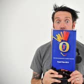 Sam Wills, better known as Tape Face, poses with the Edinburgh Comedy Award Panel Prize in 2012. He now performs to huge audiences all over the world.