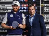 Jamie Savage shows off his trophy after winning the Portugal Pro Tour's season-ending Optilink Tour Championship. Picture: Portugal Pro Tour.