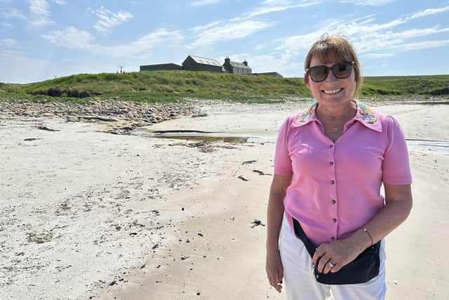 Lorraine Kelly on holiday in Orkney. The islands are the setting for her debut novel, The Island Swimmer. Pic: Contributed