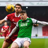 Celtic interim manager John Kennedy admitted that Hibs' Kevin Nisbet has had a "good season" in responding to reports he could be a target for the Parkhead club.(Photo by Craig Foy / SNS Group)