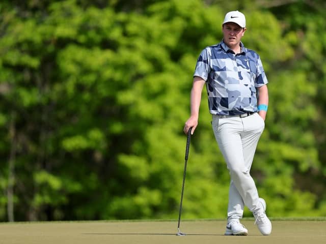 Bob MacIntyre waits on the 14th hole during the first round of the 105th PGA Championship at Oak Hill Country Club in Rochester, New York. Picture: Michael Reaves/Getty Images.