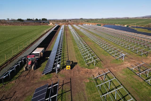 Energy generated on the 20-acre Forfar site, which features 'state-of-the-art' solar panels, will be sold back to the National Grid.