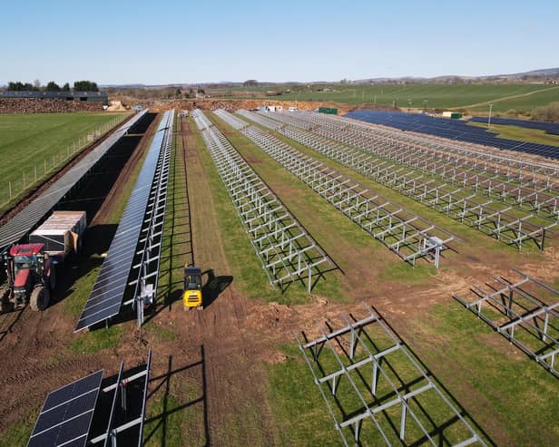 Energy generated on the 20-acre Forfar site, which features 'state-of-the-art' solar panels, will be sold back to the National Grid.