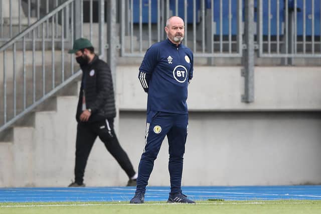 Scotland manager Steve Clarke has allowed his players to spend time with their families this week before they travel to their Euro 2020 finals basecamp at Rockliffe Hall on Wednesday evening. (Photo by Christian Kaspar-Bartke/Getty Images)