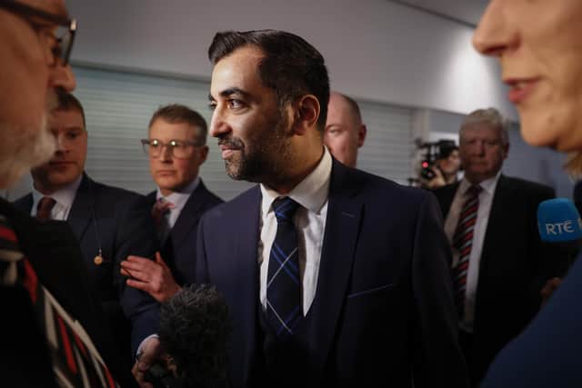 Humza Yousaf pictured after being elected as the new SNP party leader (Picture: Jeff J Mitchell/Getty Images)