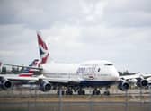 British Airways flight BA9170E, a Boeing 747 aircraft with the registration number G-CIVD, departs from Heathrow Airport heading for Spain, as the airline last year began the final phase of retiring its 747 fleet. Picture: Steve Parsons/PA Wire