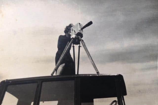 Jenny Gibertson PIC: Jenny Gilbertson with Cuthbert Cayley 1938 or 39, courtesy of Shetland Museum & Archives