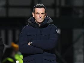 Hibs manager Jack Ross during the 1-0 defeat to Ross County in Dingwall. (Photo by Ross MacDonald / SNS Group)