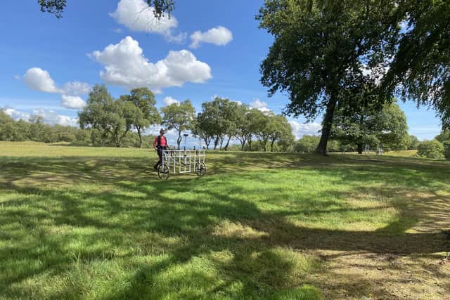 Geophysical surveying has discovered a new fortlet at a site to the west of Rough Castle fort on the Antonine Wall. Image: Historic Environment Scotland