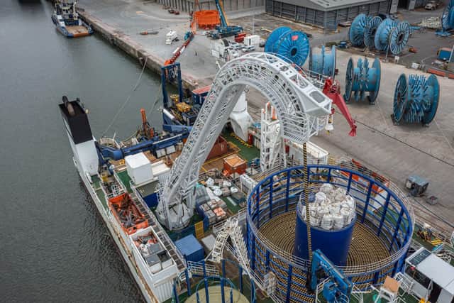 The spare export cable will be stored at the Port of Rosyth for a minimum five years on a purpose-built carousel. Picture: contributed.