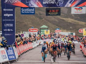 2022 AJ Bell Tour of Britain - Stage 1 - Aberdeen to Glenshee Ski Centre, Scotland - Corbyn Strong, Israel Premier Tech, wins the stage. (Photo Zac Williams/SWpix.com)