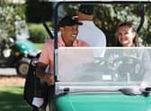 Tiger Woods arrives at the practice area prior to the Masters at Augusta National Golf Club. Picture: Gregory Shamus/Getty Images.