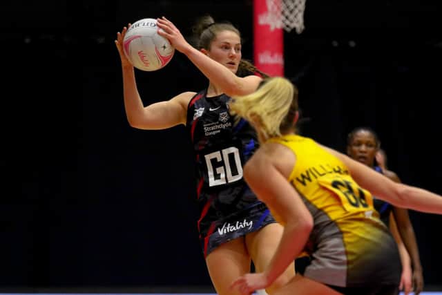 Strathclyde Sirens goal defence Emily Nicholl in action against Wasps during last month's Vitality Super League match in Wakefield.