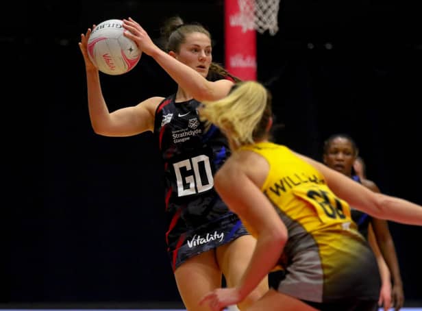 Strathclyde Sirens goal defence Emily Nicholl in action against Wasps during last month's Vitality Super League match in Wakefield.