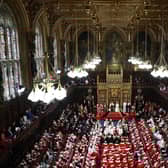 The state opening of parliament in the House of Lords.