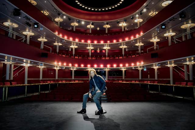 Sam Heughan as a visit to the New Athenaeum Theatre at the Royal Conservatoire of Scotland in Glasgow, where he learned to study drama. Picture: KK Dundas