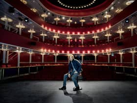 Sam Heughan as a visit to the New Athenaeum Theatre at the Royal Conservatoire of Scotland in Glasgow, where he learned to study drama. Picture: KK Dundas