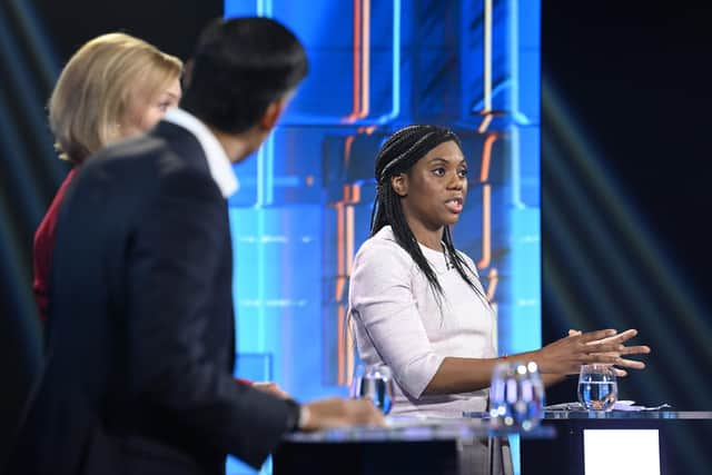 Conservative leadership candidate Kemi Badenoch speaks during Britain's Next Prime Minister: The ITV Debate. Picture: Jonathan Hordle / ITV via Getty Images