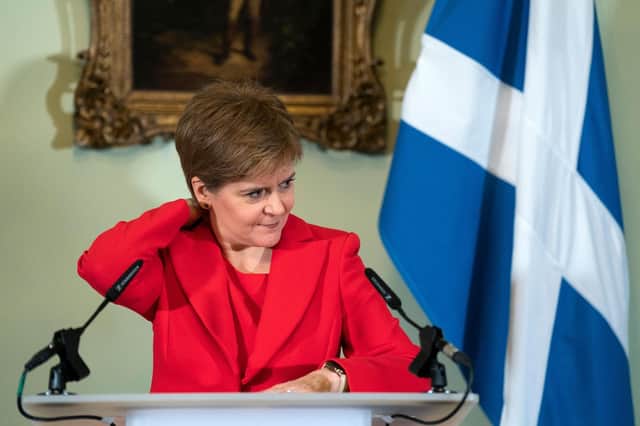 Nicola Sturgeon during the press conference where she announced she would stand down as First Minister