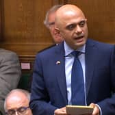 Britain's outgoing health secretary Sajid Javid makes a statement during the weekly session of Prime Minister's Questions at the House of Commons. Photo: HANDOUT/PRU/AFP via Getty Images.