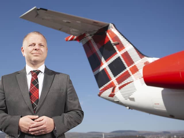 'Loganair is now in the strongest position of any UK regional airline to weather incoming storms affecting the wider economy,' says boss Jonathan Hinkles. Picture: contributed.