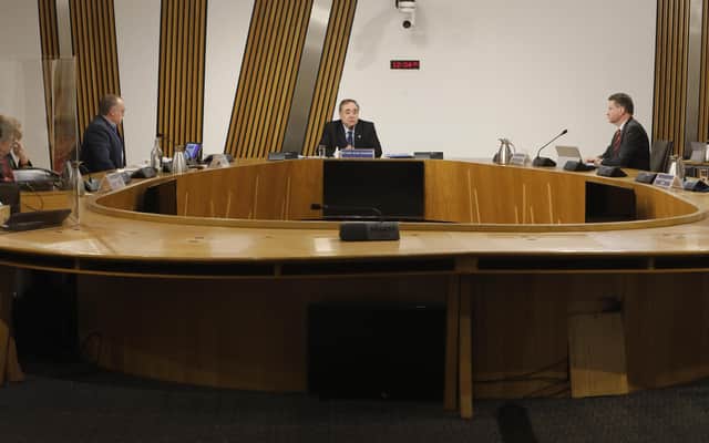 Former first minister Alex Salmond makes his opening statement as he attends the Committee on the Scottish Government Handling of Harassment Complaints examining the government's handling of harassment allegations against him. Picture: Andy Buchanan - Pool/Getty Images