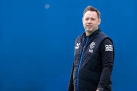 Manager Michael Beale during a Rangers training session at the Rangers Training Centre, on March 31, 2023, in Glasgow, Scotland. (Photo by Alan Harvey / SNS Group)